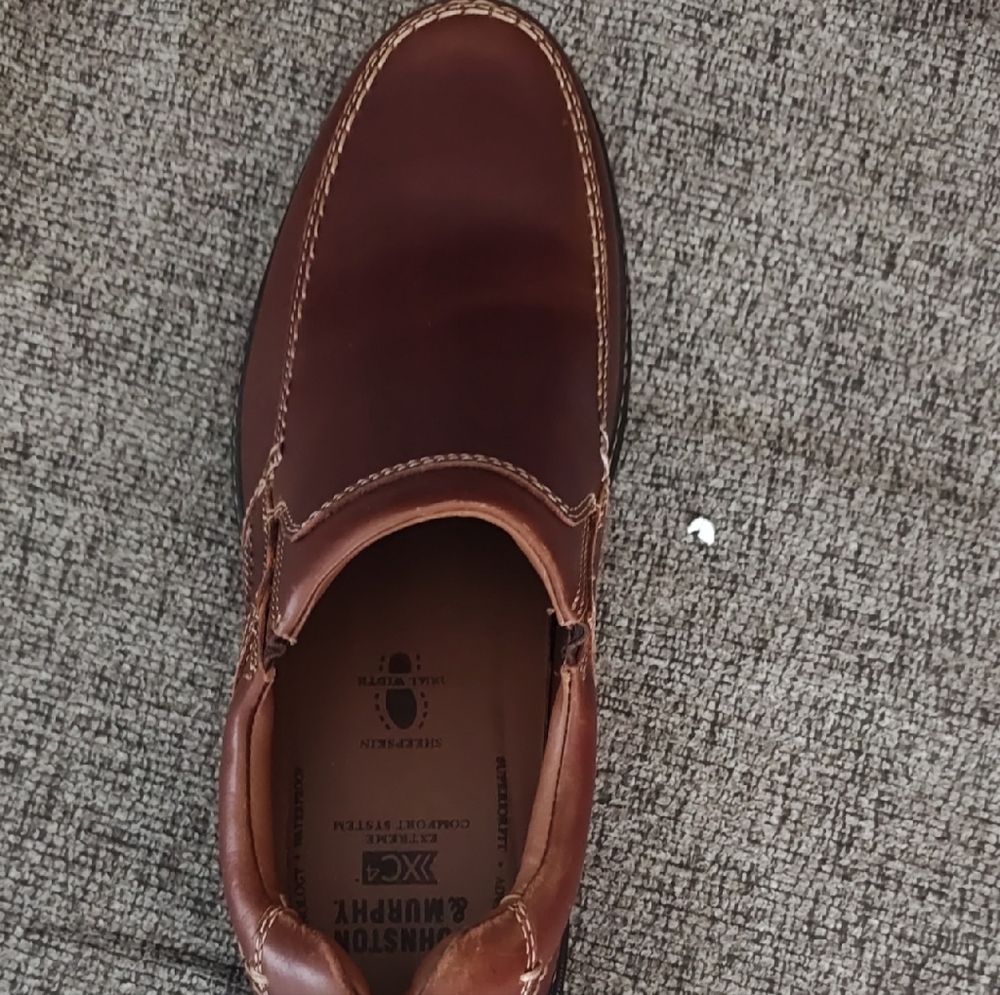 Johnston & Murphy Chestnut Leather Slip-Ons